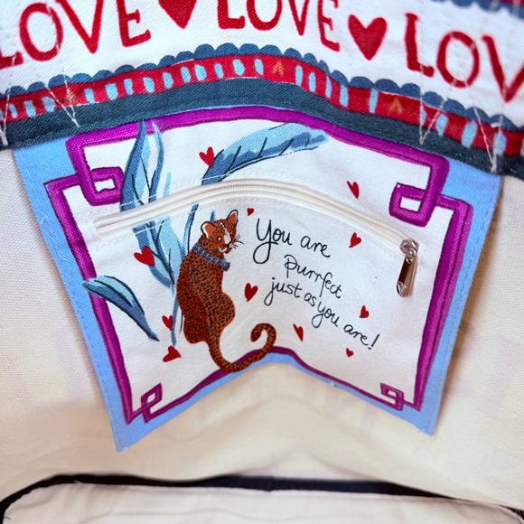 Brighton Bella Tile Tote bag purse “ all you need is love “ beach bag - Picture 10 of 12